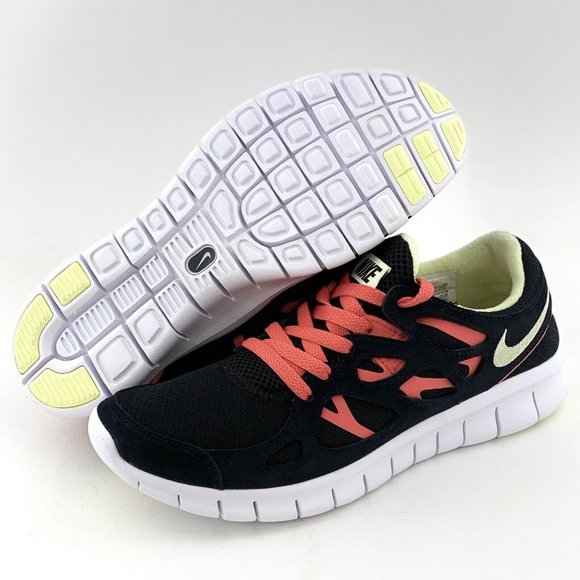 Nike Free Run 2 Black Lime Ice Women's Sneakers Running Shoes - Picture 2 of 12
